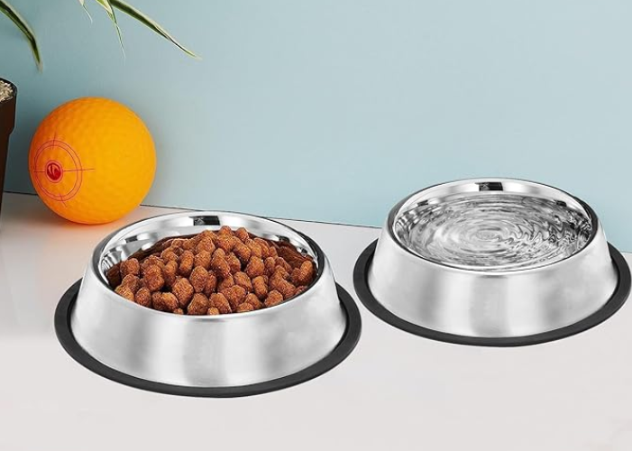 Pets Empire Stainless Steel Dog Bowl, Dog Food Bowl, Dog Feeding Bowl, Medium (Set of 2 x 700ml)