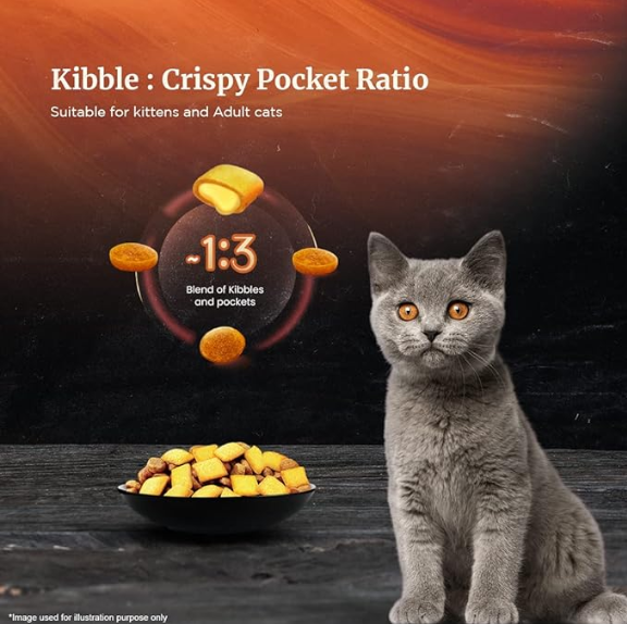 Sheba Kitten and Adult, Irresistible Dry Cat Food, Chicken Flavour, 1.5kg Pack