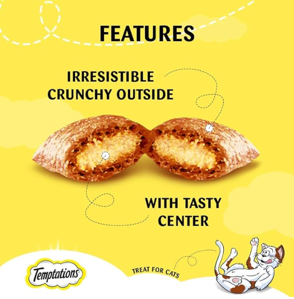 Temptations Cat Treat, Seafood Medley Flavour - 85 G, Chunk, Adult,Pack of 1