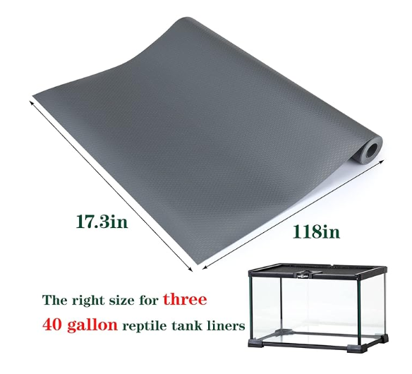 Vodolo Bearded Dragon Tank Accessories, Reptile Terrarium Carpet Substrate for Leopard Gecko, Lizard, Iguana, Snake, Tortoise, Non-Adhesive Reptile Habitat Bedding(118inch)