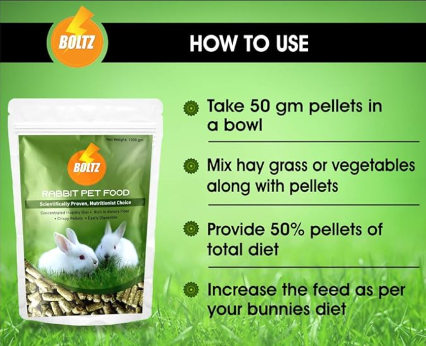 Boltz Premium Adult Pellet Rabbit Food, Nutritionist Choice (Rabbit Food 1.2KG)