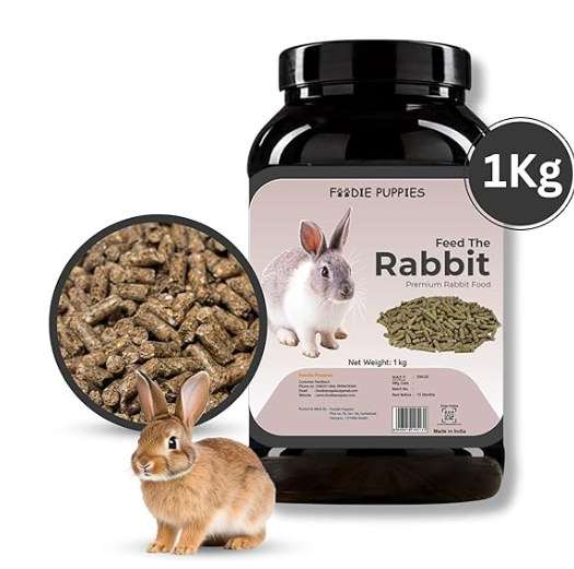 Foodie Puppies Rabbit Food Dry Pellets 1Kg, Highly Premium Nutritious Diet | Suitable for All Type Rabbit | Adult Pellet Rabbit Food,Nutritionist Choice
