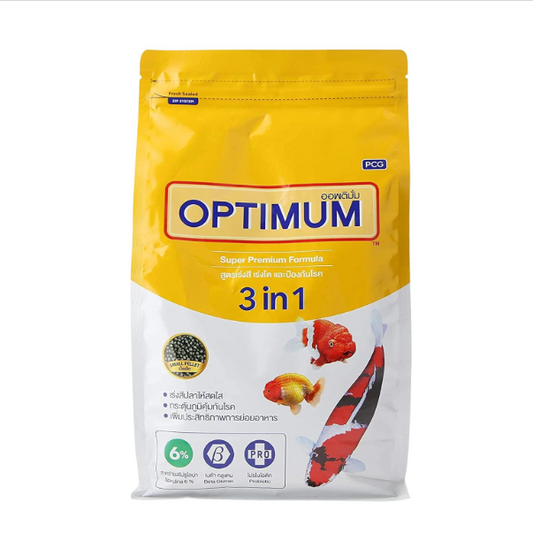 OPTIMUM SUPER PREMIUM 3 IN 1 FISH FOOD 800 GM (6% SPIRULINA)