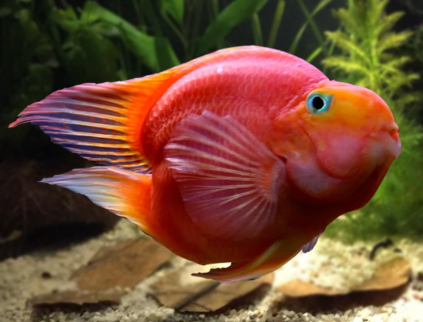 Red heart shape Parrot