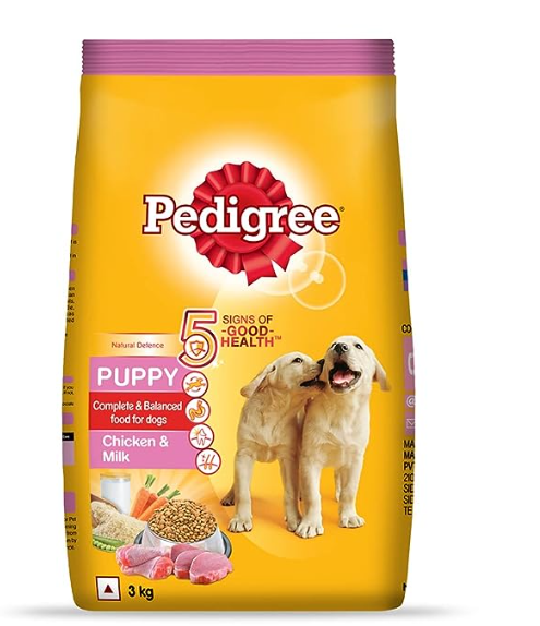 Pedigree Puppy Dry Dog Food, Chicken & Milk, 3kg Pack