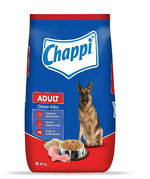 Chappi Adult Dry Dog Food, Chicken & Rice Flavour, 20kg Pack