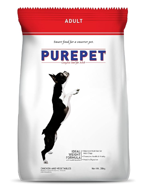 Purepet Dry Dog Adult Food Chicken & Vegetable Flavour , 20kg Pack