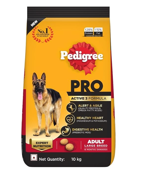 Pedigree Pro Adult Large Breed, Dry Dog Food (18 Months Onwards), 10 Kg Pack, Chicken