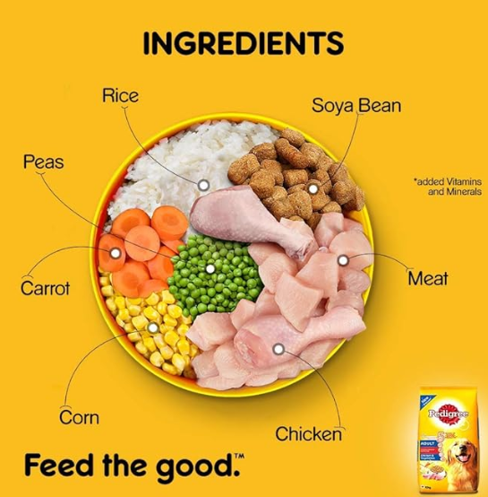 Pedigree Adult Dry Dog Food, Chicken & Vegetables, 10kg Pack