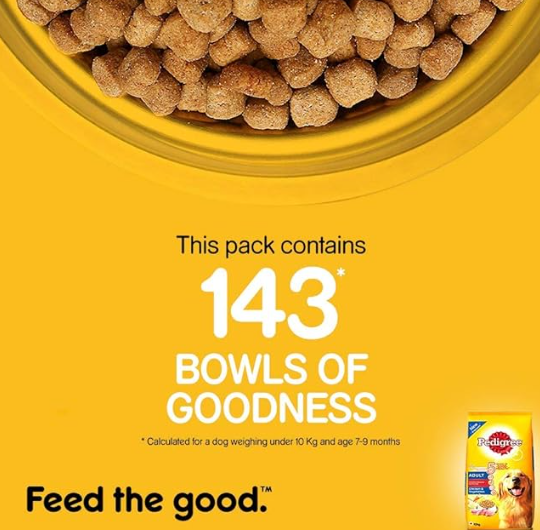 Pedigree Adult Dry Dog Food, Chicken & Vegetables, 10kg Pack