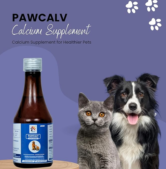 PAAWS Pawcalv Syrup for Dogs Stronger Bones, Teeth & Growth in Pet for All Age Group - 200ml