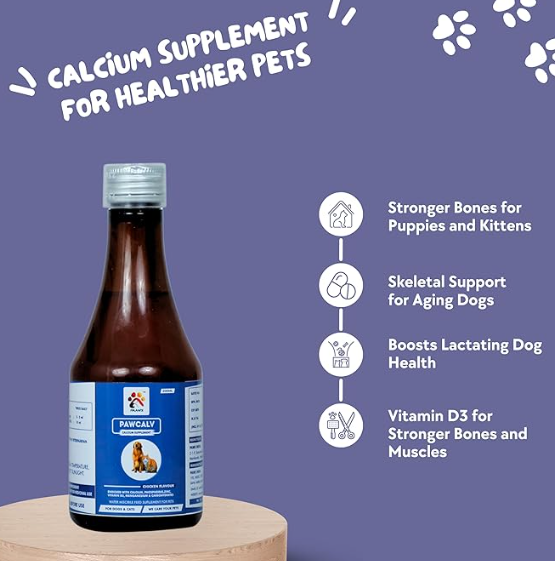 PAAWS Pawcalv Syrup for Dogs Stronger Bones, Teeth & Growth in Pet for All Age Group - 200ml