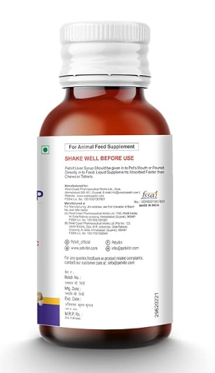 Petvit Liver Syrup - Healthy Liver Function | Immunity Booster | Dog Supplement for All Age Group - 100ml