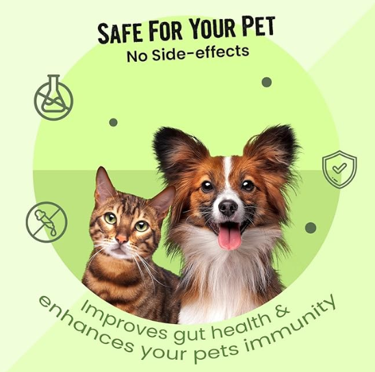 Vivaldis Endewor Dewormer for Dogs and Cats, Natural Enzyme and Probiotic Based Supplements for Gut Health to Kill & Expels Parasites - 1X10 Tablets