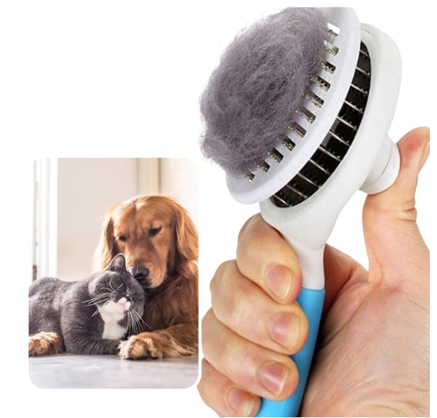ZOIVANE Dog Comb, Flea Comb for Dog, Labrador, Shih Tzu, Golden Retriever, German Shepherd, & Dog Grooming Comb Brush, Dog Hair Brush, Self Cleaning Dog & Cat Comb, Pet Hair Comb - Any Color - Pack of 1