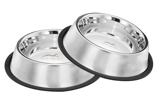 Pets Empire Stainless Steel Dog Bowl, Dog Food Bowl, Dog Feeding Bowl, Medium (Set of 2 x 700ml)