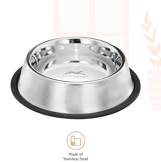 Pets Empire Stainless Steel Dog Bowl, Dog Food Bowl, Dog Feeding Bowl, Medium (Set of 2 x 700ml)