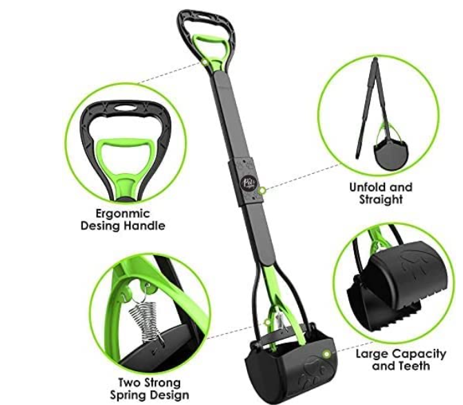 The Pets Company Folding Dog Poop Scooper, Pet Waste Potty Picker, Large, 24 Inches, Color May Vary