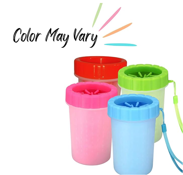 Foodie Puppies Foot Washing Cup, Pet Paw Cleaner Portable Dog Paw Washer with Soft Silicone Bristles for Quickly Cleaning Pets Muddy Feet - Color May Vary (Paw Cleaner - Small)