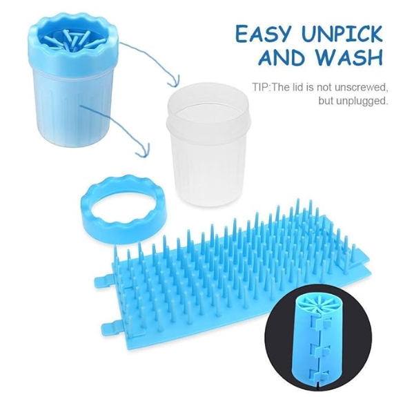 Foodie Puppies Foot Washing Cup, Pet Paw Cleaner Portable Dog Paw Washer with Soft Silicone Bristles for Quickly Cleaning Pets Muddy Feet - Color May Vary (Paw Cleaner - Small)