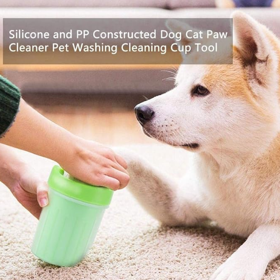 Foodie Puppies Foot Washing Cup, Pet Paw Cleaner Portable Dog Paw Washer with Soft Silicone Bristles for Quickly Cleaning Pets Muddy Feet - Color May Vary (Paw Cleaner - Small)