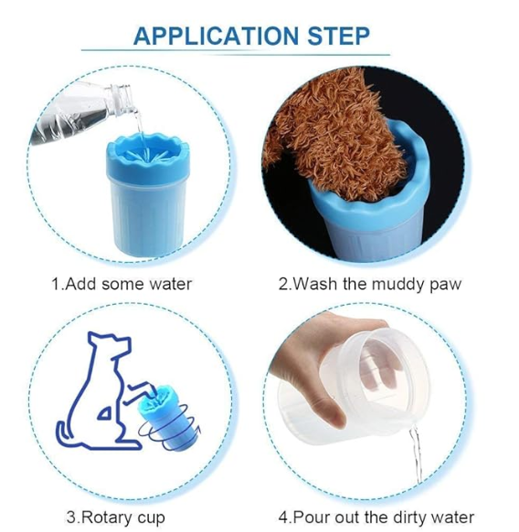 Foodie Puppies Foot Washing Cup, Pet Paw Cleaner Portable Dog Paw Washer with Soft Silicone Bristles for Quickly Cleaning Pets Muddy Feet - Color May Vary (Paw Cleaner - Small)