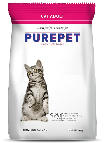 Purepet Dry Cat Adult Food Tuna and Salmon Flavour, 6 kg Pack