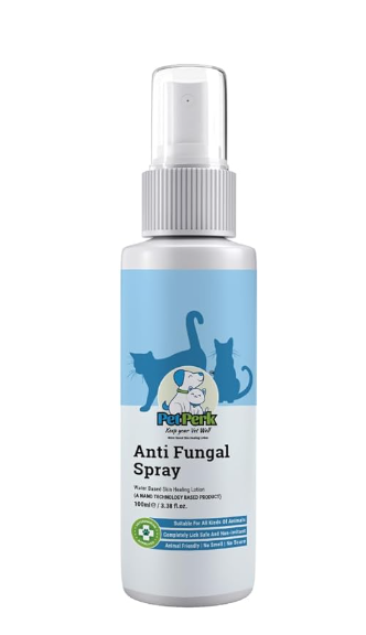 Petperk Anti-Fungal Spray for Cats by Prine Nanotech Advanced Nanotechnology Based Formulation for All Kinds of Fungal Infections Effective Results Within A Week Cats (100 Ml, 1 Piece)