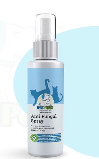 Petperk Anti-Fungal Spray for Cats by Prine Nanotech Advanced Nanotechnology Based Formulation for All Kinds of Fungal Infections Effective Results Within A Week Cats (100 Ml, 1 Piece)