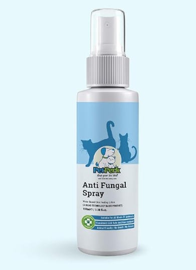 Petperk Anti-Fungal Spray for Cats by Prine Nanotech Advanced Nanotechnology Based Formulation for All Kinds of Fungal Infections Effective Results Within A Week Cats (100 Ml, 1 Piece)