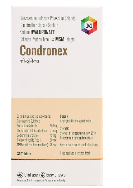 Medfly Healthcare Condronex Joint and Cartilage Supplement for Dogs and Cats (Pack of 30 Tablets)