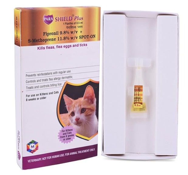 Medfly Healthcare Parashield Plus Spot On Solution for Ticks and Fleas for Cat and Kittens (Pack of 1)