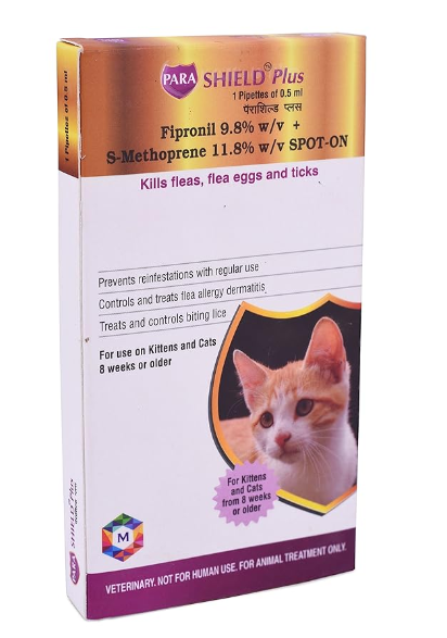 Medfly Healthcare Parashield Plus Spot On Solution for Ticks and Fleas for Cat and Kittens (Pack of 1)