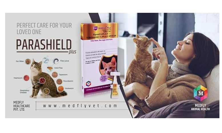 Medfly Healthcare Parashield Plus Spot On Solution for Ticks and Fleas for Cat and Kittens (Pack of 1)