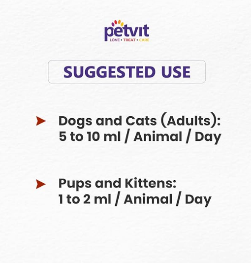 Petvit Omega Rich Skin & Coat Sardine Oil - Natural Skin Care Supplement | Dogs & Cats (All ages)- 200ml
