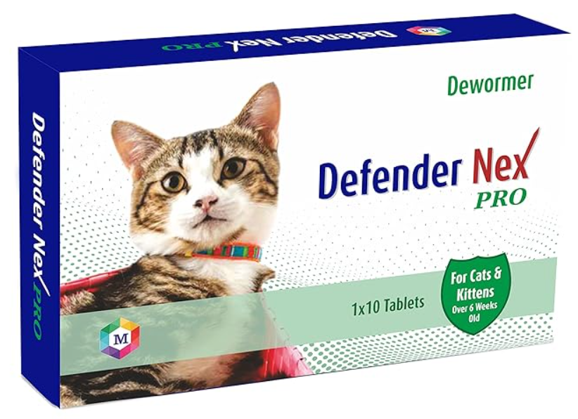 Medfly Healthcare Defender Nex Pro Natural Dewormer for cat of All Life Stages (10 Tablets) Pack of 1