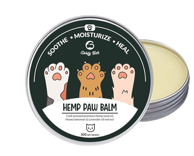Goofy Tails Hemp Paw Cream for Cats 30g | All Natural Hemp Paw Balm for Cats and Kittens | Protects, Soothes and Moisturizes Chapped Paws | Enriched with Beeswax, Essential Oils & Aromas
