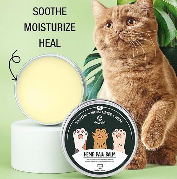 Goofy Tails Hemp Paw Cream for Cats 30g | All Natural Hemp Paw Balm for Cats and Kittens | Protects, Soothes and Moisturizes Chapped Paws | Enriched with Beeswax, Essential Oils & Aromas