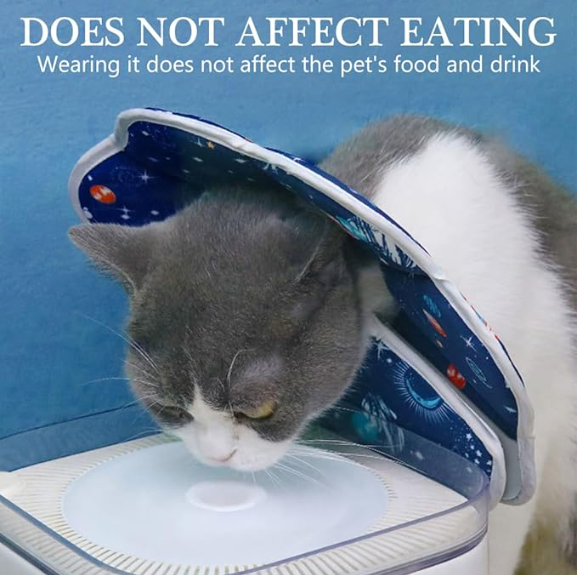 Comfy Cat Cone Collar, Cat Neck Collar Adjustable E Collar for Cats, Soft Padded Cotton Foldable Cat Recovery Collar Anti-Licking Cat Cone Surgery Recovery Collar Cat Gift (S, 16-23cm)