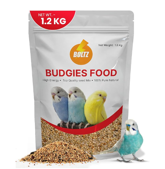 Boltz Bird Food for Budgies - 1.2 kg | Natural & Healthy Premium Mix Seeds, | Daily Bird Budgies Food Seeds| All Life Stages