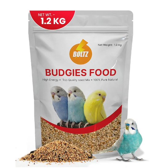 Boltz Bird Food for Budgies - 1.2 kg | Natural & Healthy Premium Mix Seeds, | Daily Bird Budgies Food Seeds| All Life Stages