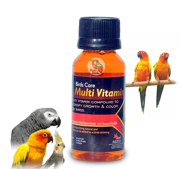 STAR FARMS Birds Care Multivitamin for All Birds 60ML / Growth in Birds Encourages Feather Growth Ensures Vital Essentials for Good Health