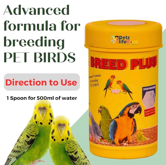 Bird Care 5 in 1 Combo for All Your Pet Birds (Birds Care, 60ML + Birds Care Herbal Plus, 60ML + Calci Plus, 30ML + Bird Booster, 50G + Breed Plus, 50G)