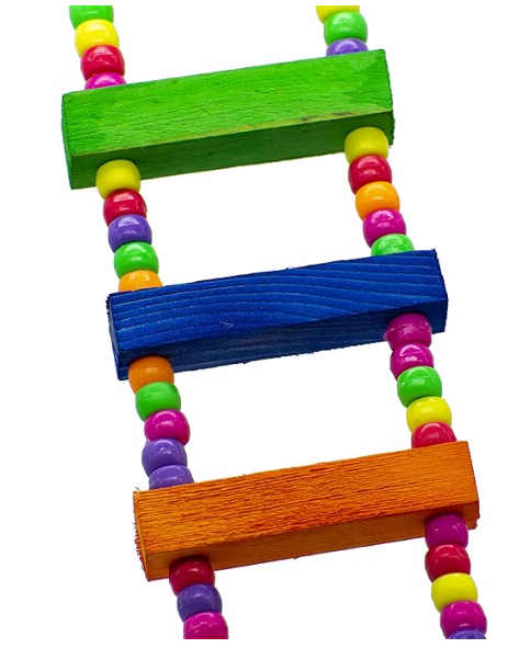 GREENBIRDS Combo of 3 Bird Toys Spiral Hanging, Wooden Swing & Ladder for Bird & Parrot
