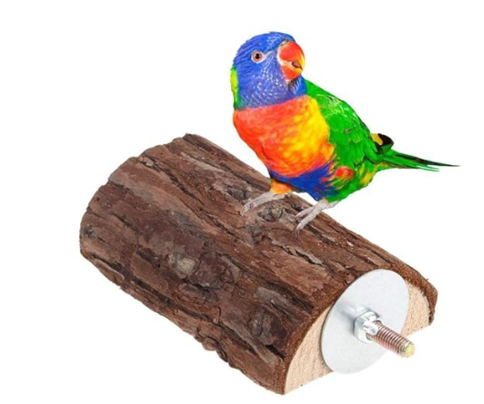 KSK Perch Platform for Bird Cage,Natural Wooden ChewToys Perch Stand Platform Bird Toy for Canary Parakeet Cockatiel Parrot Budgie Sparrow