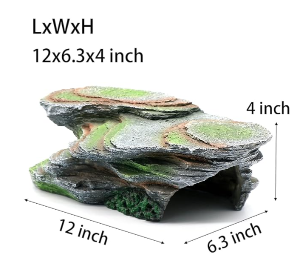 Reptile Resting Terrace Tortoise Climbing Platform Shale Scape Step Ledge, Reptile Cave Hideout Leopard Gecko Accessories Decorations, Great for Reptiles, Amphibians, Bearded Dragons, Lizard, Frogs