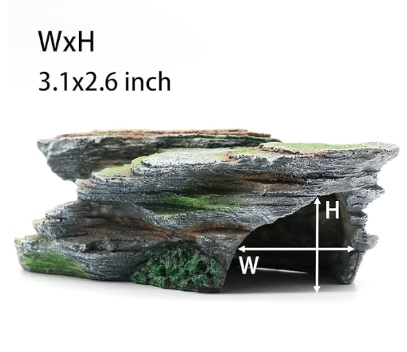 Reptile Resting Terrace Tortoise Climbing Platform Shale Scape Step Ledge, Reptile Cave Hideout Leopard Gecko Accessories Decorations, Great for Reptiles, Amphibians, Bearded Dragons, Lizard, Frogs