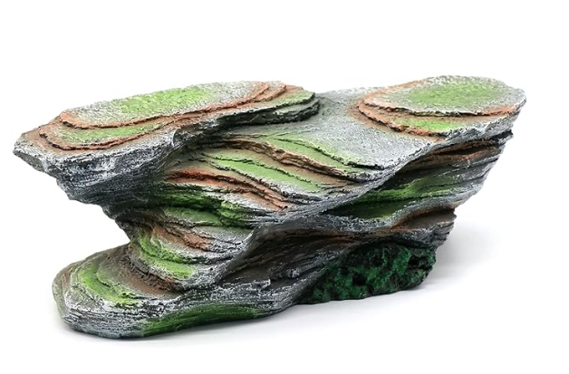 Reptile Resting Terrace Tortoise Climbing Platform Shale Scape Step Ledge, Reptile Cave Hideout Leopard Gecko Accessories Decorations, Great for Reptiles, Amphibians, Bearded Dragons, Lizard, Frogs