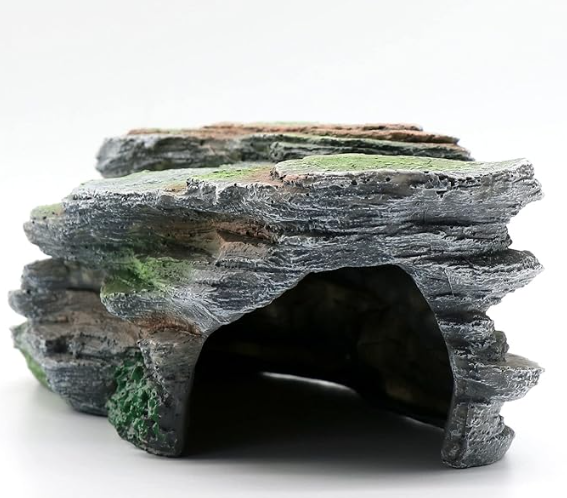 Reptile Resting Terrace Tortoise Climbing Platform Shale Scape Step Ledge, Reptile Cave Hideout Leopard Gecko Accessories Decorations, Great for Reptiles, Amphibians, Bearded Dragons, Lizard, Frogs