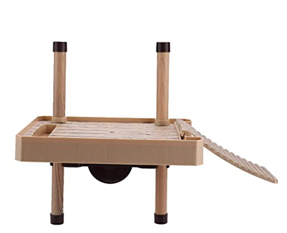 Hffheer Reptile Turtle Frog Pier Decorative Reptile Floating Basking Platform Turtle Floating Platform Aquarium Tank Accessory Reptile Floating Island Climbing Basking Platform(M)